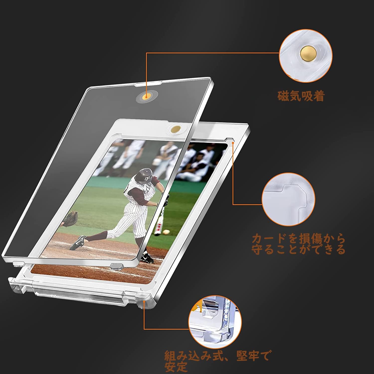 FFOGG Poker Loader, UV Protection, Magnetic Holder, 35pt Storage, Trading Card Case, Card Case, Yugioh Card Case, Poker Magnetic (4 Loaders)