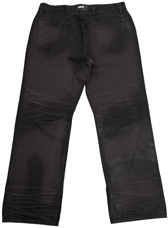 BOSSI 'BLACK' LEATHER LOOK JEANS