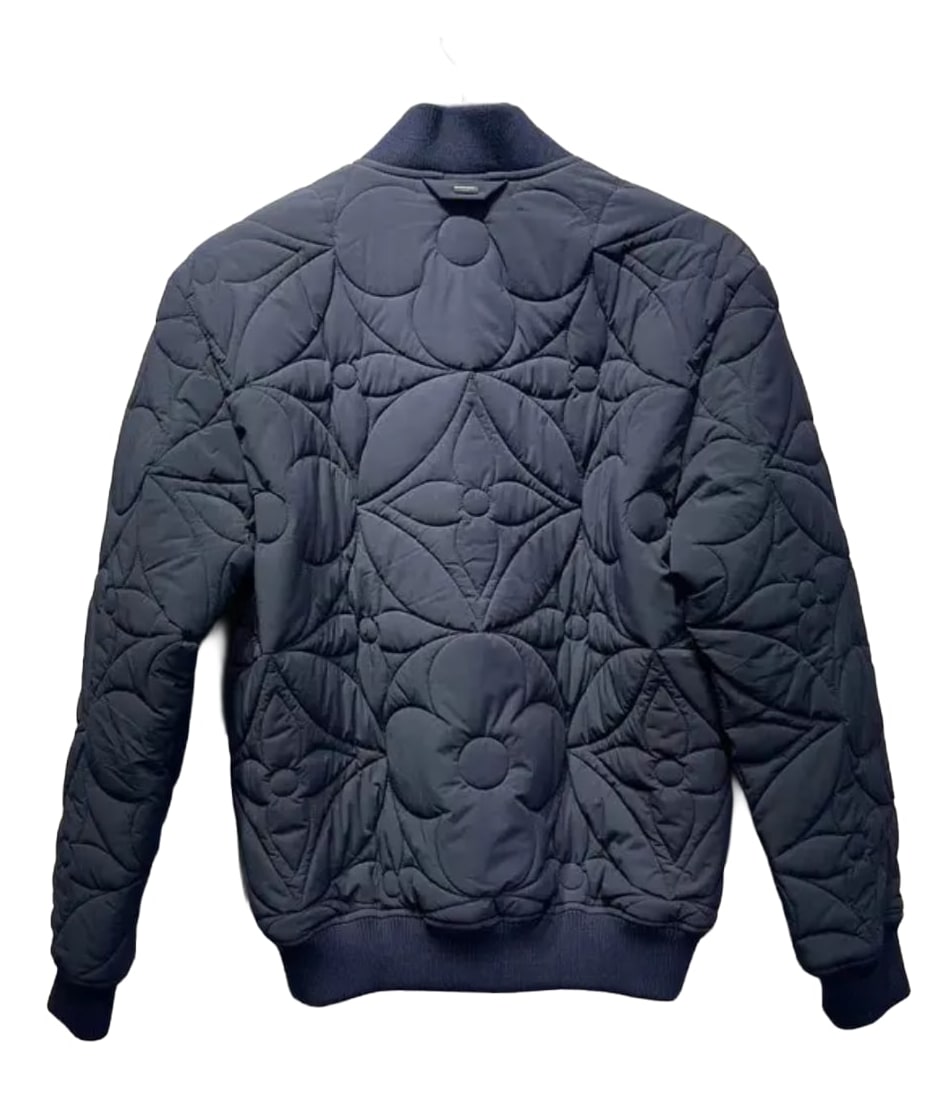 LOUIS VUITTON 'QUILTED FLOWER' NAVY BOMBER