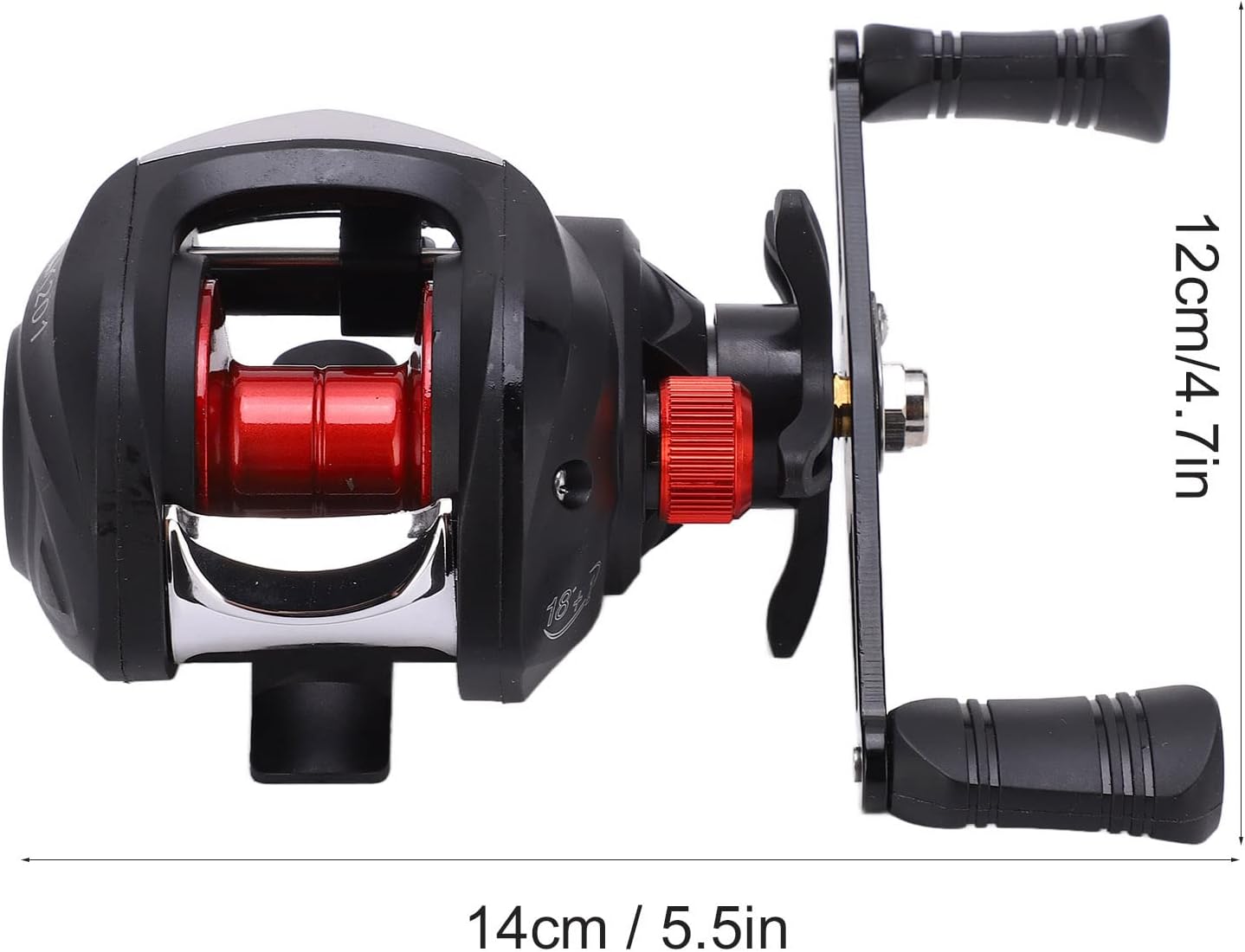 Fishing Reel Fishing Reel 7.2:1 Gear Ratio Easy Operation Lightweight Abrasion Resistant with 18+1BB Bearings U Shaped Rocker Arm Saltwater Freshwater Reel Casting Ice Fishing Boat Fishing Raft