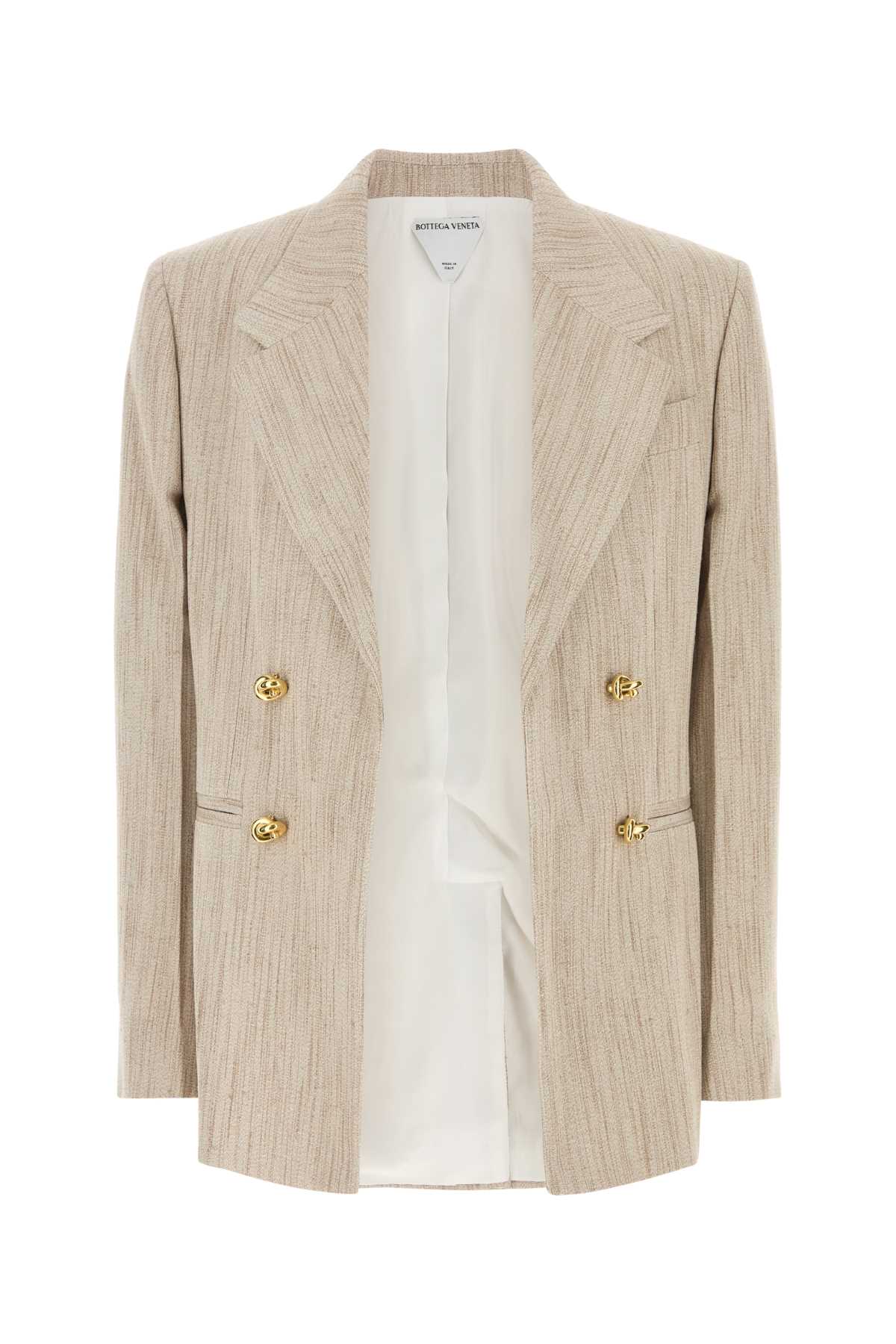 Bottega Veneta Melange Sand Viscose Blend Blazer - Image 2
