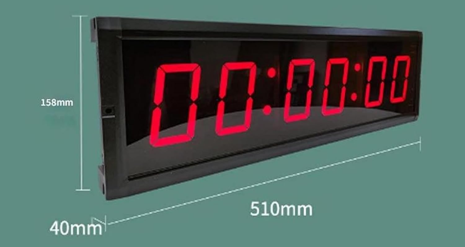 Gebyui 6 Digit Competition Timer with Stopwatch Button, Fitness Training Interval Timer LED Digital Clock for Fitness, Gaming, Speed Match