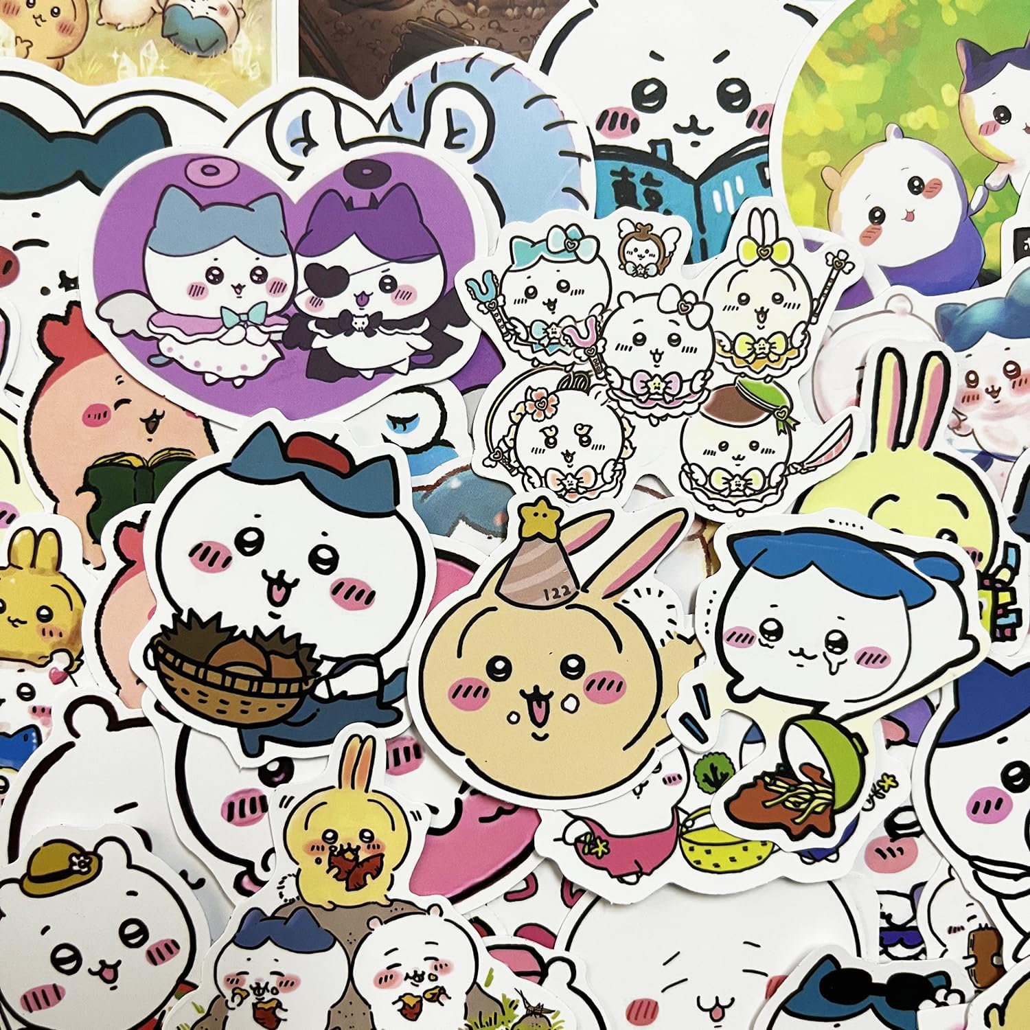 100 Stickers Cute Cartoon Sticker Pack Anime Character Stickers Moe Goods Stickers Waterproof Decal Car Water Bottle Travel Box Laptop Guitar Helmet Bike Decoration Diary Stationery Birthday Gift