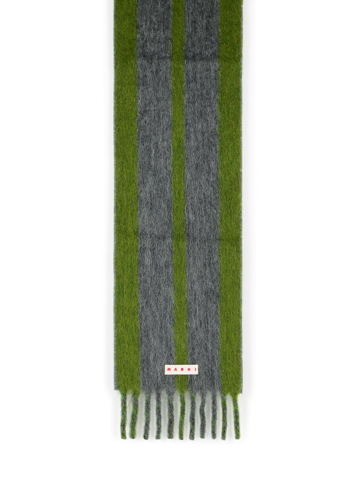 Marni Marni Grey Mohairブレンドスカーフとフリンジ - Image 2