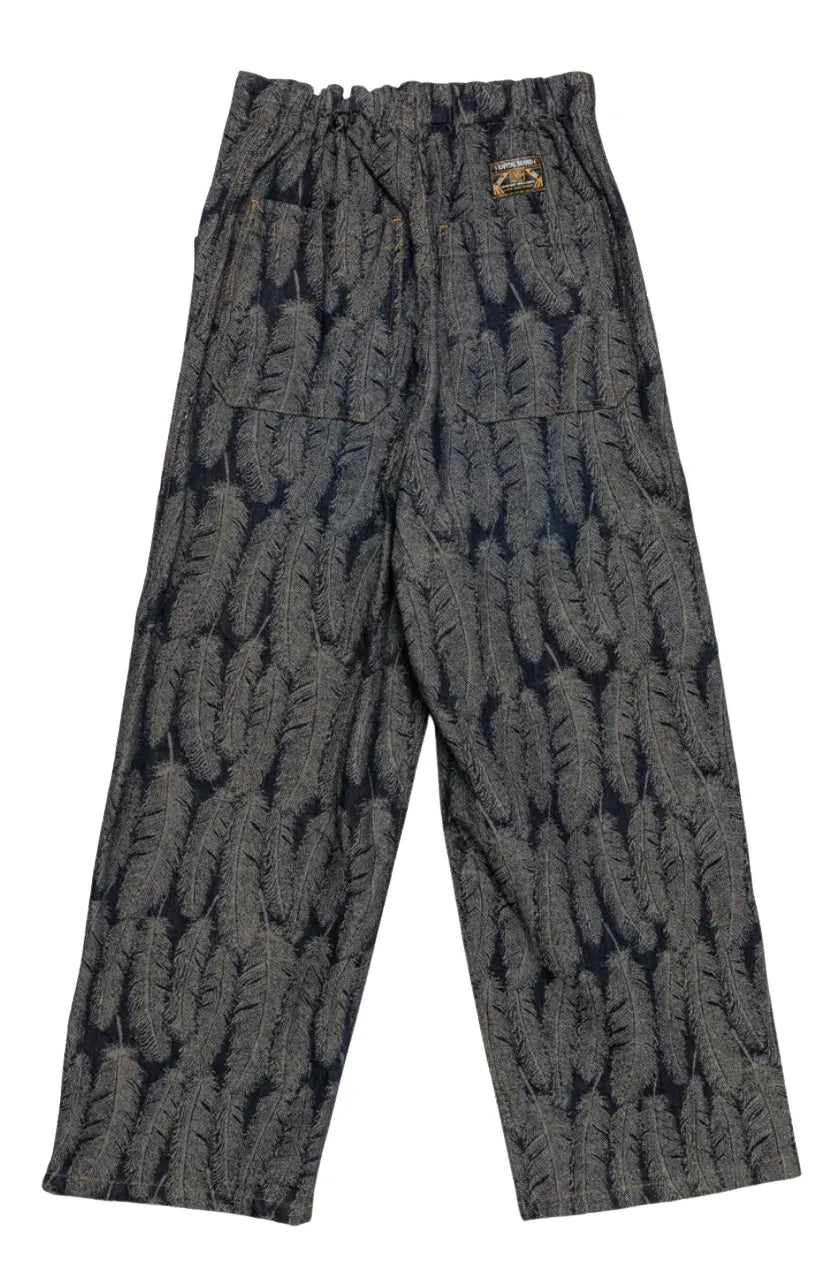 KAPITAL 12 OZ 'MAGPIE' DOUBLE KNEE DARK INDIGO FLARE JEANS
