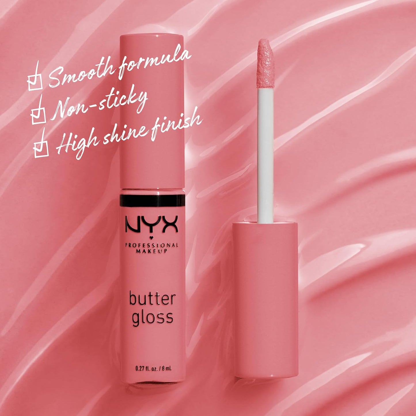 NYX MAQUILLAJE PROFESIONAL Brillo de mantequilla, brillo de labios no pegajoso - Tiramisu (Brown)
