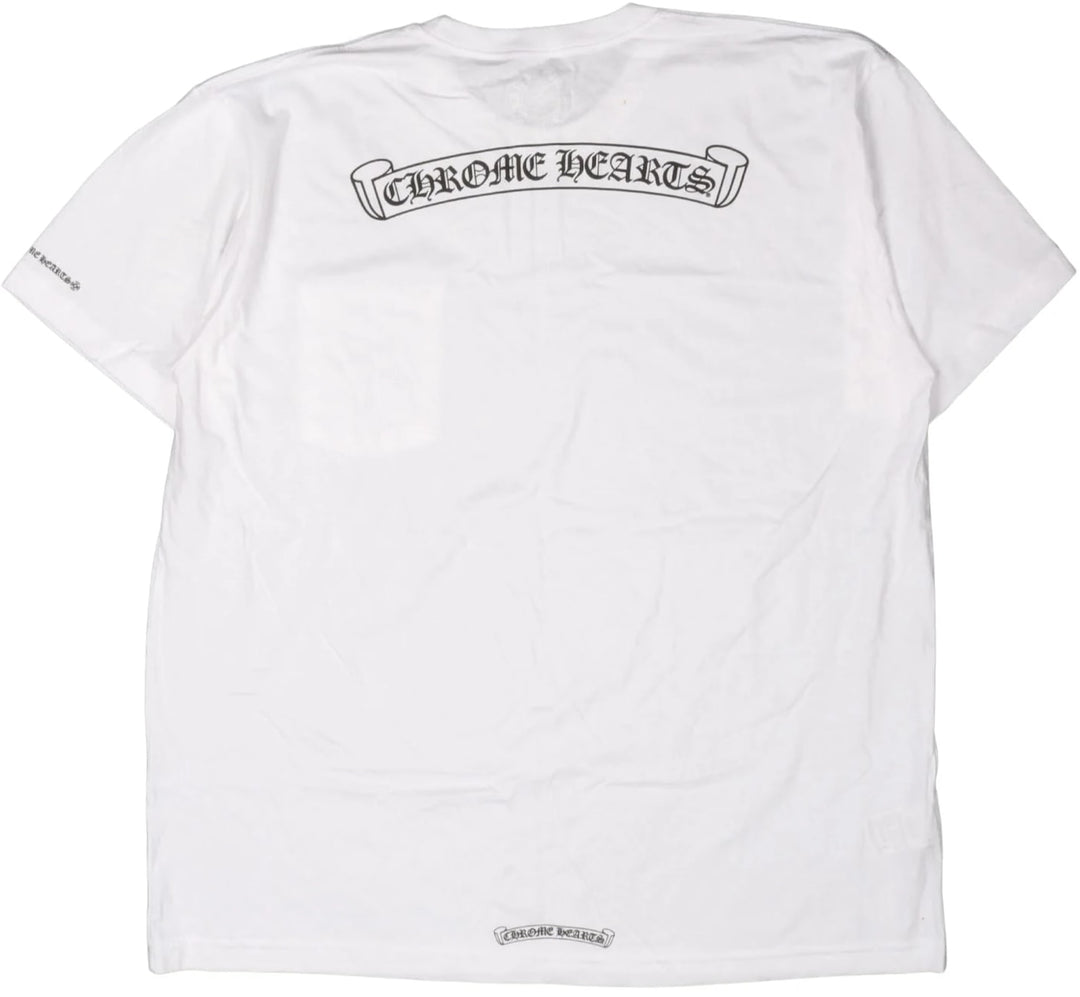 CHROME HEARTS 'SCROLL LOGO' WHITE POCKET TEE