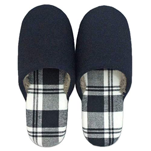 Hakihaki Koubou Slippers by Creo Slippers, Warm, Tweedy Corduroy, Boa Soft Back, F, Size Up to Approx. 9.6 inches (24.5 cm), Made in Japan, Silent, Autumn and Winter, Artisan, navy