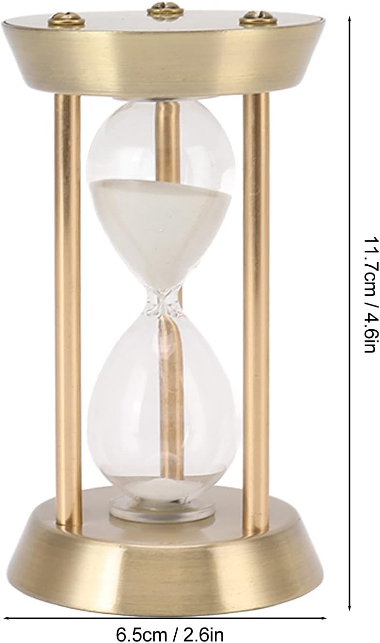 LckCryspho メタル砂時計 30分 – デコビンテージデザイン キッチンカウントダウン オフィス装飾 ヨガタイマー ゲーム用 (ブロンズミニ10分,ブロンズミニ10分)