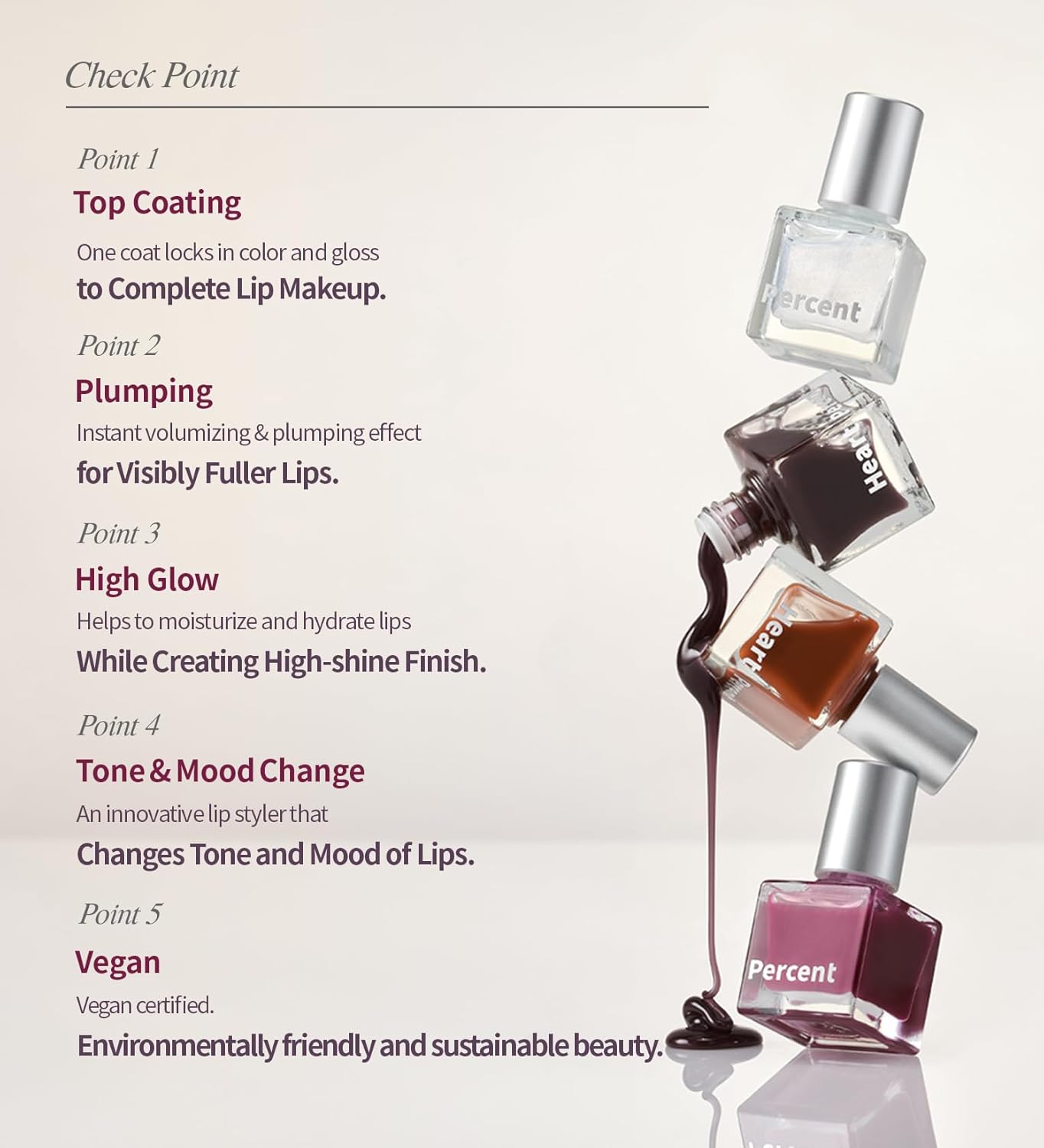 Heart Percent Dot On Mood Top Coating Lip Plumper Dote On Mood Top Coating Lip Plumper (#03