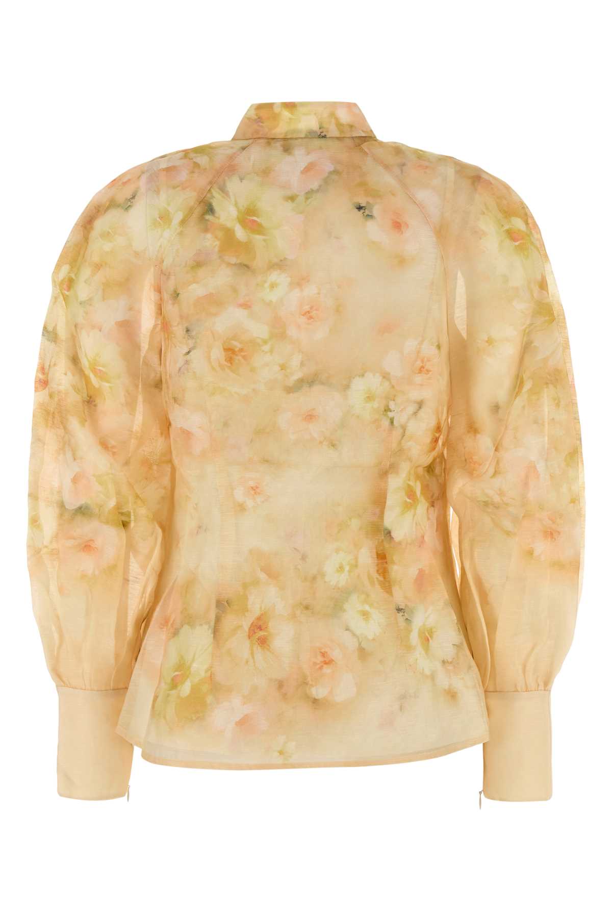 Zimmermann Zimmermannプリントリネンブレンドクラッシュシャツ - Image 3