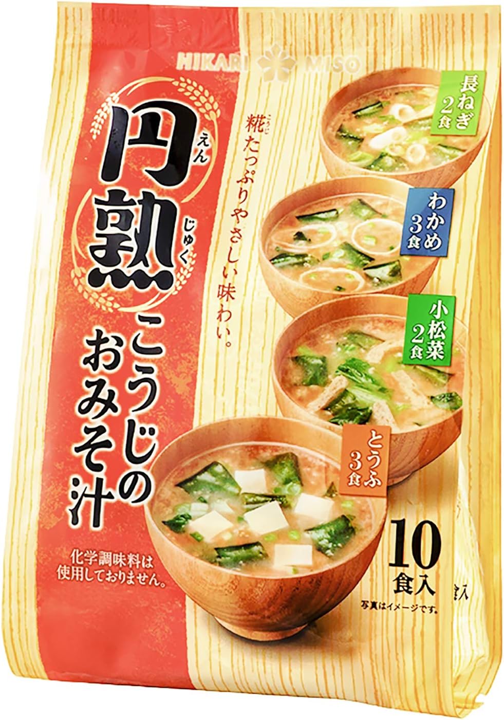 Hikari Miso Round Ripe Koji Miso Soup, 10 Servings x 4 Bags