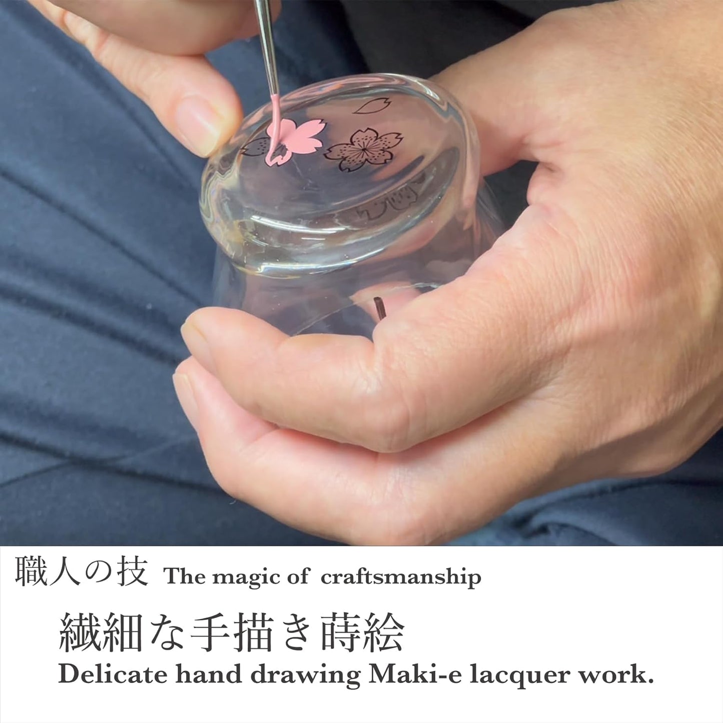 Kasyou Studio Sakura Twist Shaped Glass, Kagazao, Kanesawa Gold Foil, Made in Japan, Luxury Boar Gourd (Comes in a Cosmetic Box, for Gifts), Hanasasai Glass Cherry Blossom