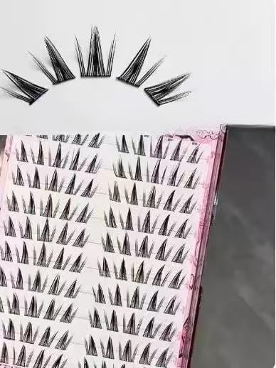 60 Pairs Large Capacity False Eyelashes, No Glue Required, Strong Adhesion, Cute, Three-Dimensional, Partial False Eyelashes with Glue, Bunchy, Popular, Beginner, Durable, Eye Makeup, Natural