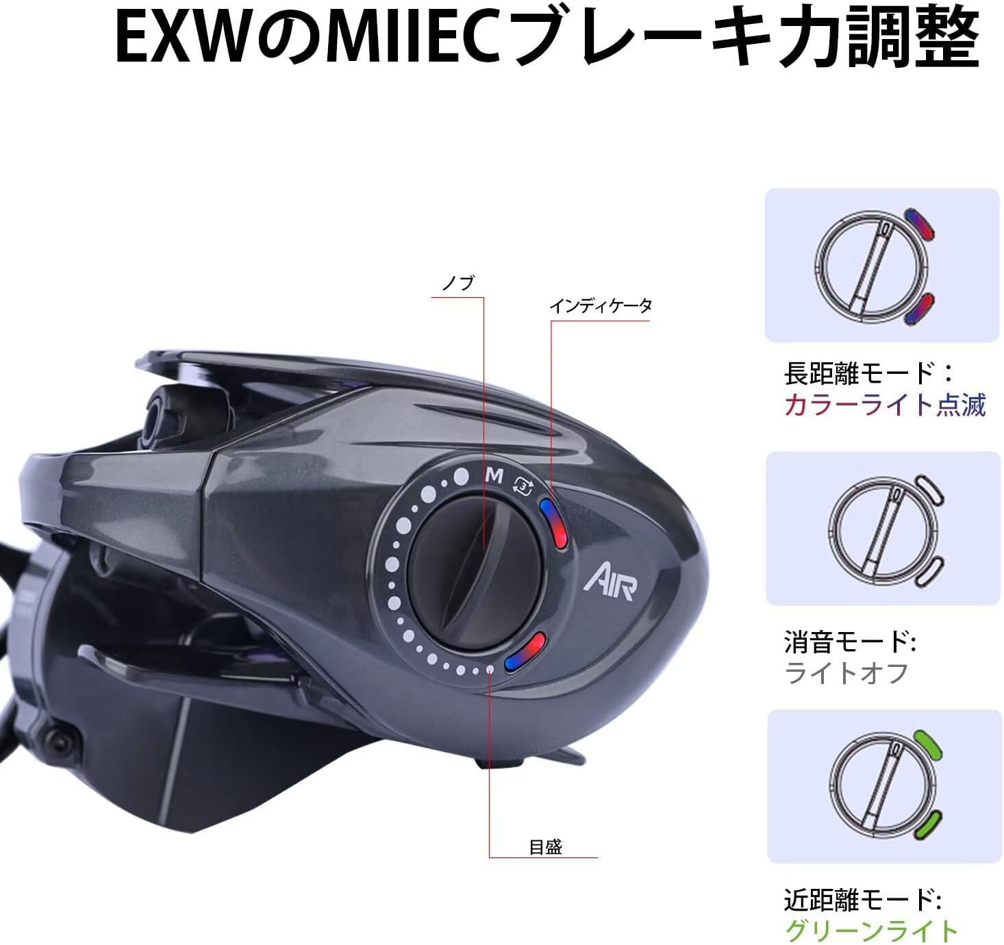 PURELURE CHEETAH AIR 中華DC 3つのモード ベイトリール デジタル制御 高精度ブレーキシステム バックラッシュ防止 DC音付く 低慣性スプール カーボンフレーム 135g自重 7.6:1ギア比 4kgマックスドラグ力 11+1BB 左ハンドル/右ハンドル 淡水/海水両用 初心者に
