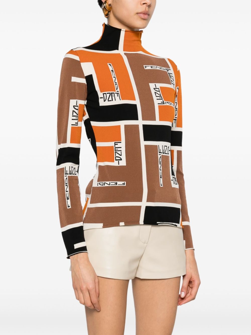 Fendi フェンディプリントハイネックトップ - Image 3