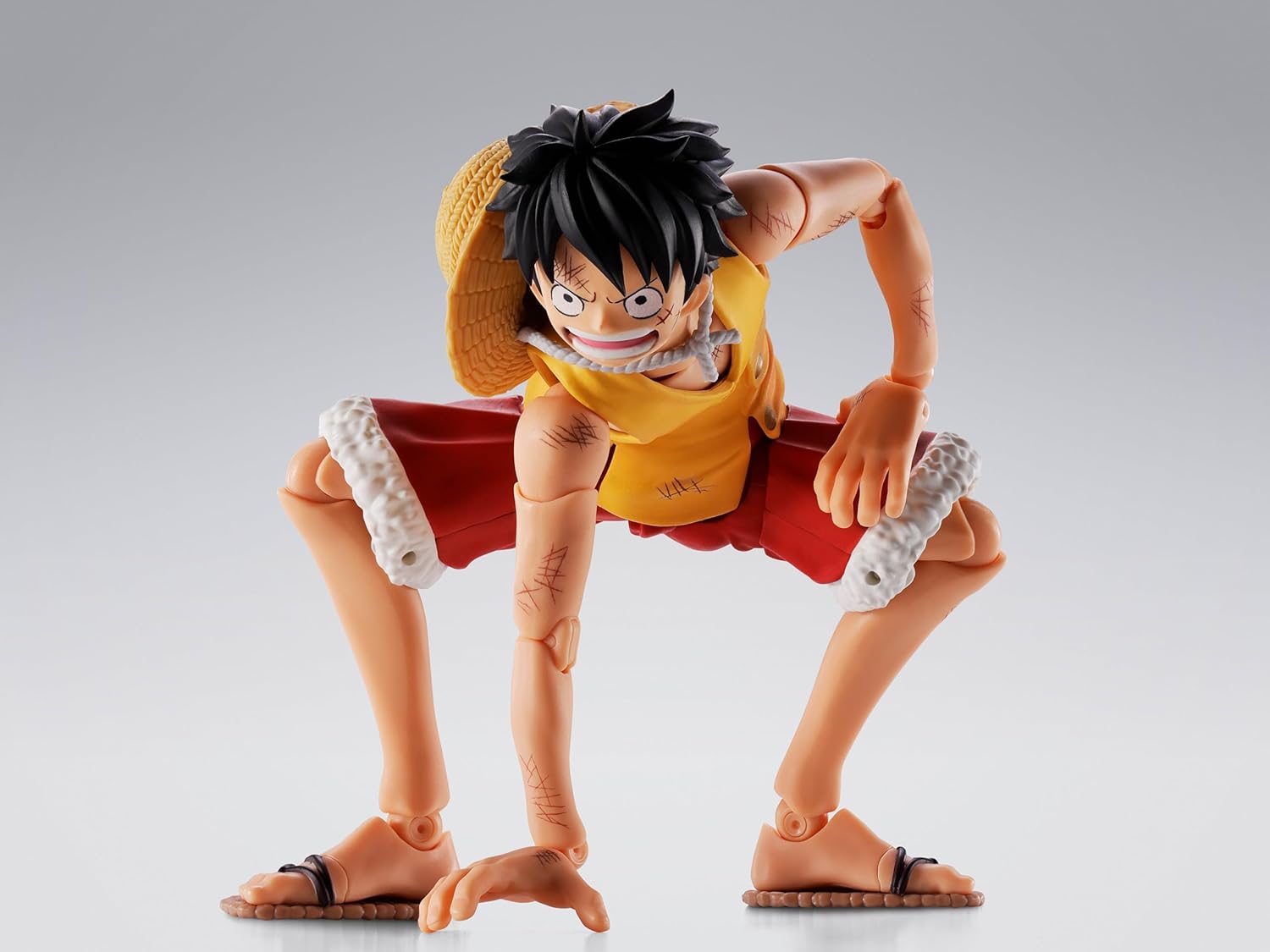 Tamashi Nations S.H. Figuarts One Piece Monkey D. Luffy Marinford Final Battle, Approx. 5.7 inches (145 mm), PVC & ABS Pre-Painted Action Figure
