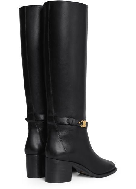 Celine Garance Triomphe strap high boot in calfskin - Image 3