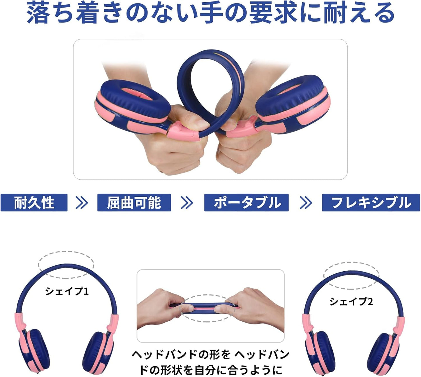 SIMOLIO 2-Pack Headphones for Kids with Carrying Pouch Volume Limit Kids Headphones for Girls/Boys Shared Port Volume Control Built-in Microphone Wired Cute On-Ear Kid Headphones 3.5mm Jack for PC