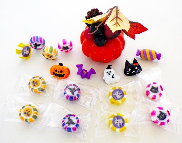 Halloween Candy, Pack of 50, Individual Packaging, 2024 Edition, 4 Types of Mix, Confectionery, Halloween Candy, Gold Fan
