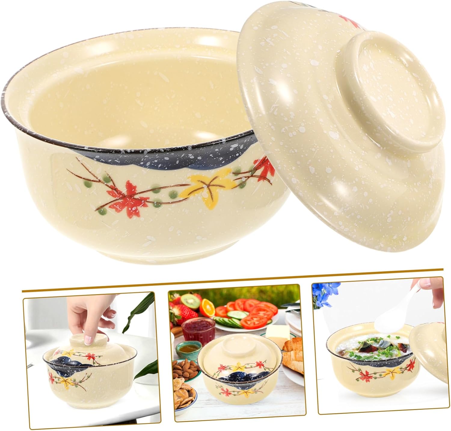 COHEALI Ramen Bowl with Lid, Udon Rice Bowl, Soup Bowl, Japanese Style, Instant Noodles, Japanese Decoration, Instant Noodles, Asian Soup Bowl, Ramen, Noodle Rice Bowl