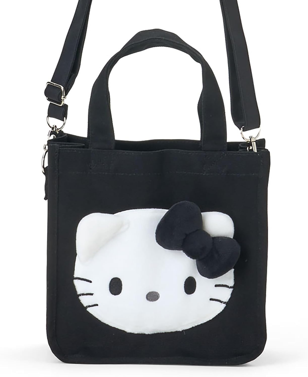 Sanrio 2-Way Mini Tote Bag (I Love Hello Kitty) Hello Kitty Black Cotton Polyester Steel Shoulder Bag for Ages 3 and Up 606421