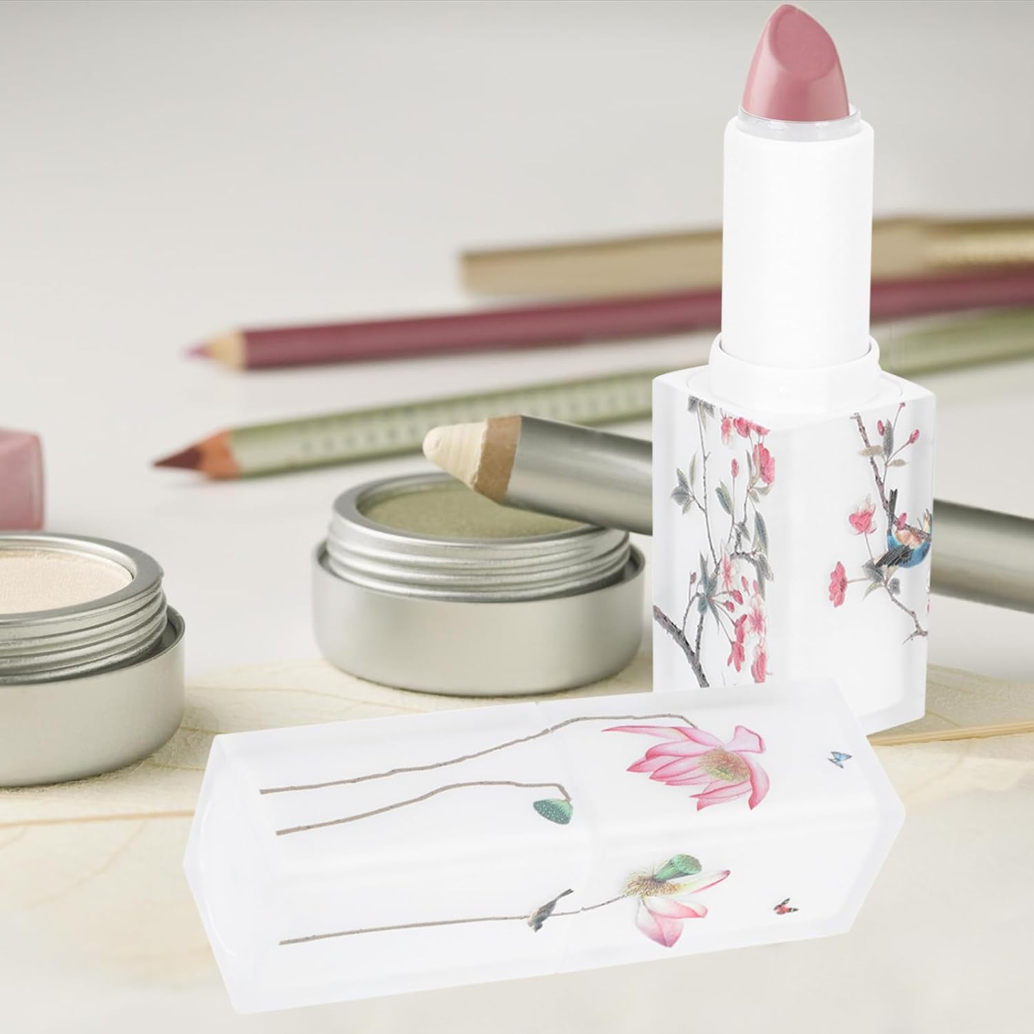 FRCOLOR Lipstick Tube Empty Lipstick Storage Container Lipstick DIY Tube Lipstick Bottle Lip Gloss Container Lipstick Lip Balm Tube Lipstick Handmade Lipstick Refill Container Set of 4 (White)