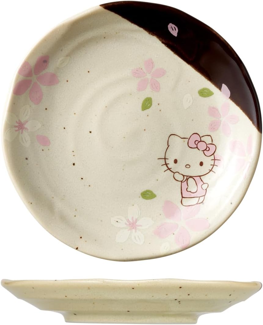 Skater CHMD1-A Mino Ware Small Plate, Hello Kitty Sakura, Sanrio, 5.2 inches (13.2 cm)