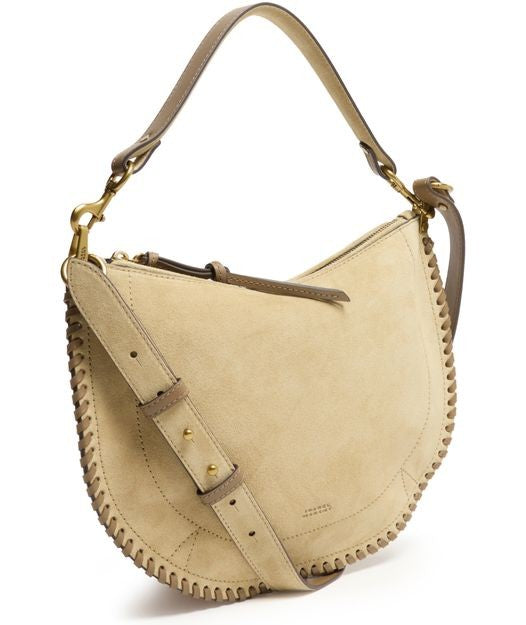 ISABEL MARANT Oskan Soft Zip shoulder bag in suede with braided edges - Image 3