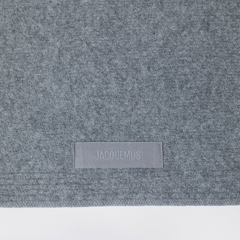 Jacquemus Jacquemus Gray Scarf With Grosgrain Logo - Image 3