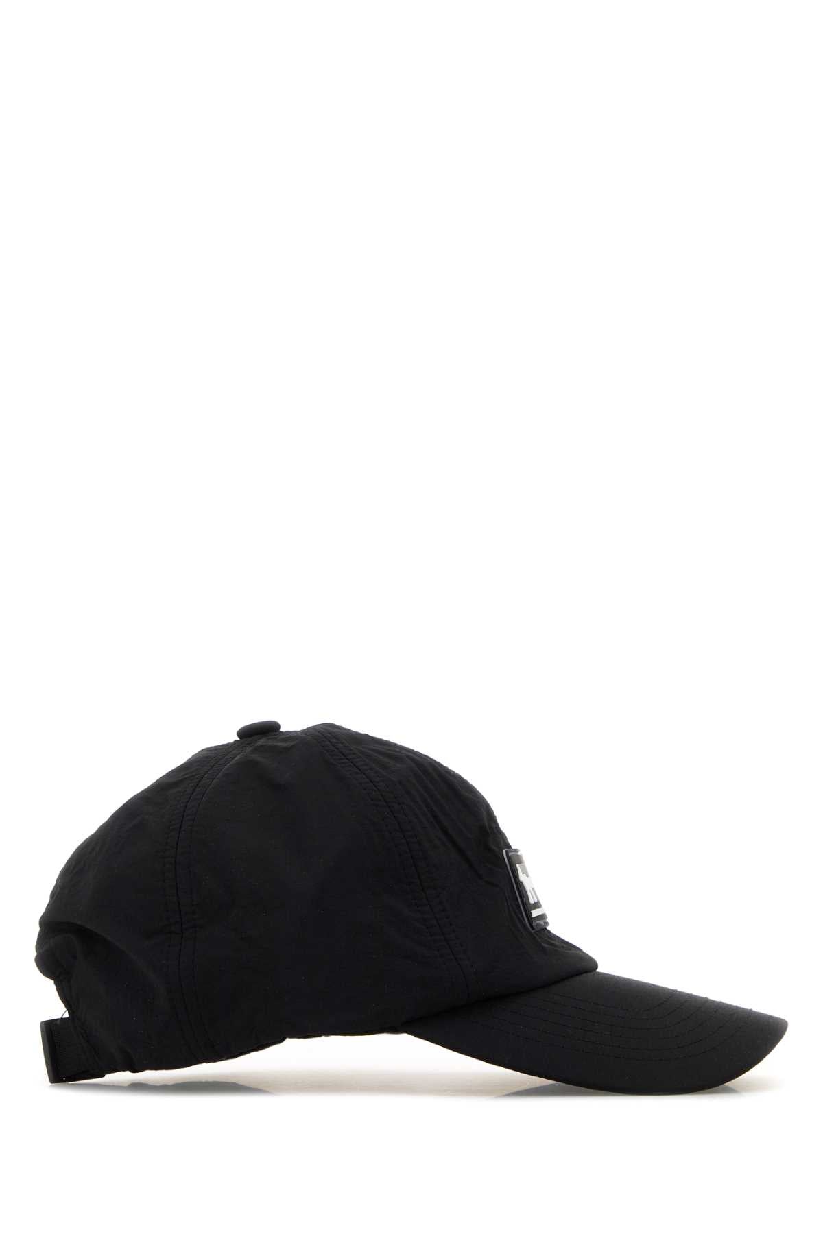 Maison メゾン キツネ ブラック ナイロン ベースボール キャップ - Image 3
