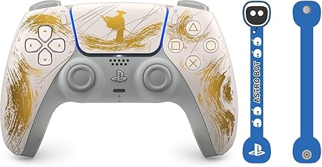 【純正品】DualSense ワイヤレスコントローラー "Ghost of Yōtei" ゴールド リミテッドエディション(CFI-ZCT1JZ7) 【Amazon.co.jp限定】 アストロボットデザイン コードホルダー 付