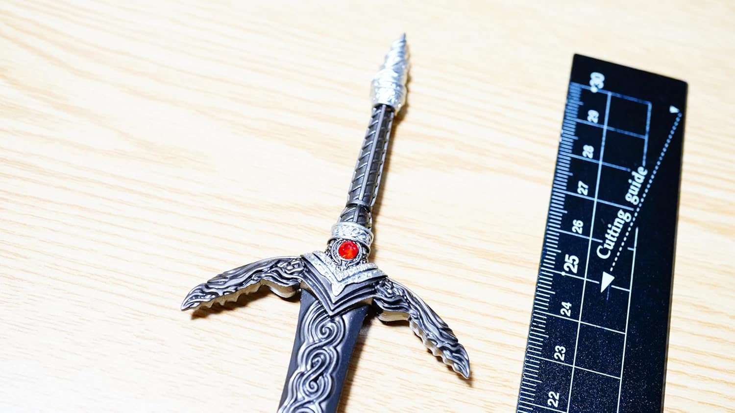 11.8 inches (30 cm) God Hunting Sword, Silver, Elden Ring, Mini Weapon, Sword, Bow, Arrow, Shield, Sword, Accessory, Keychain, Figure, Doll, Display, Decoration, Anime, Game, Alloy, Toy, Metal