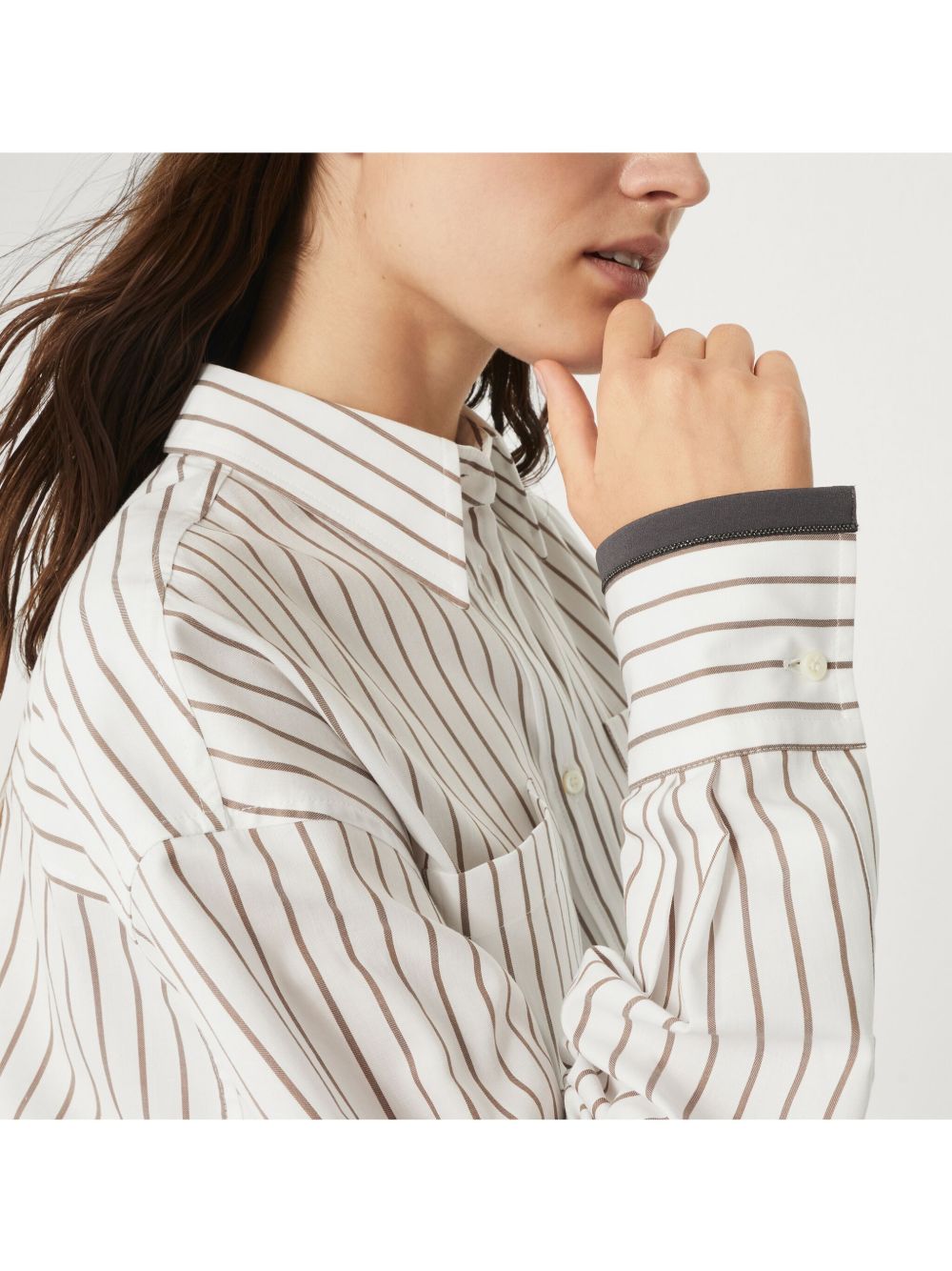 Brunello Cucinelli Striped Cotton Shirt - Image 3