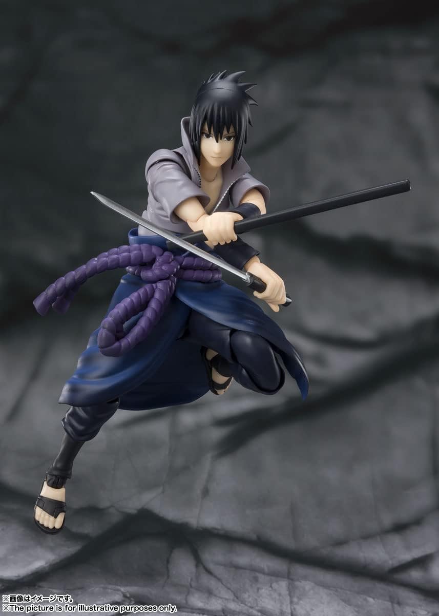 BANDAI SPIRITS S.H. Figuarts Naruto Shippuden, Sasuke Uchiha - All the Hatred Back - (Resale Version) Approx. 5.7 inches (145 mm), ABS & PVC Pre-painted Action Figure