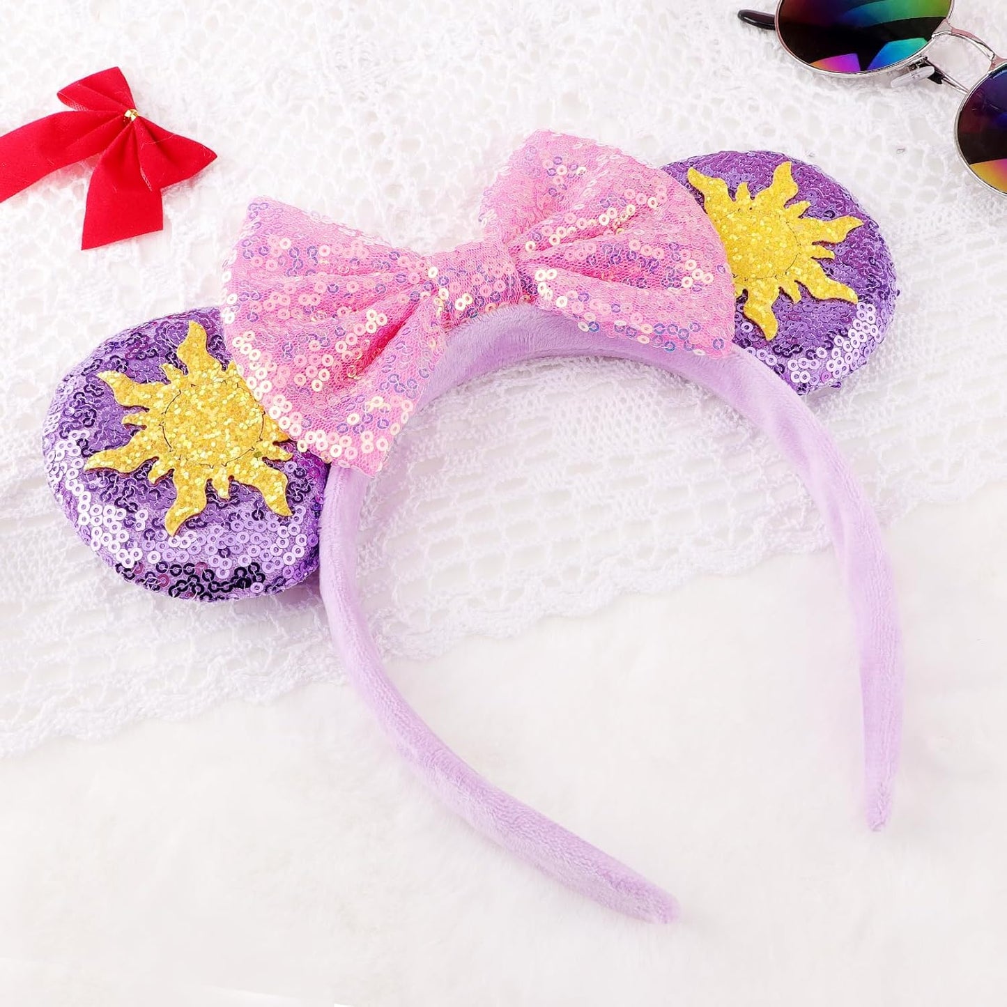 DRESHOW Mouse Ears Bow Sequins Party Decoration Cosplay Costume for Girls and Women