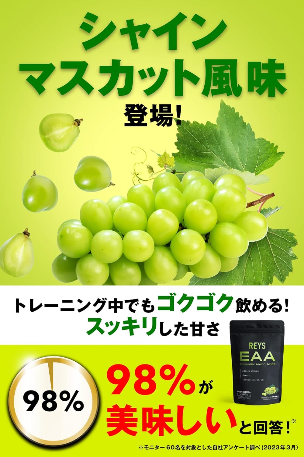 REYS Rays EAA, Developed Under the Supervision of Yamazawa Tadashi, Contains 9 Essential Amino Acids, 600g Nutritional Functional Food, Powder, Beta Alanine, Contains 3 Types of Vitamin B per Day