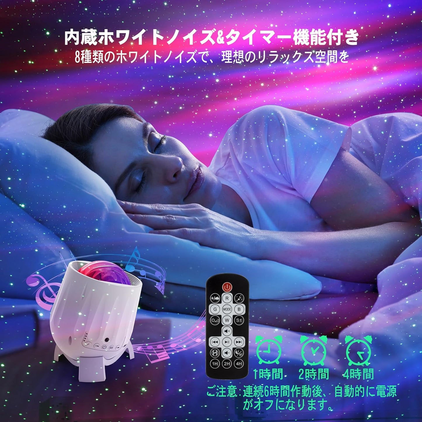 Remote Control Aurora Star Projector, Planetarium for Home Use, 15 Lighting Modes, Music Playback, Voice Control, Brightness, Volume, Ripples, Rotation Speed Adjustable, Timer Function