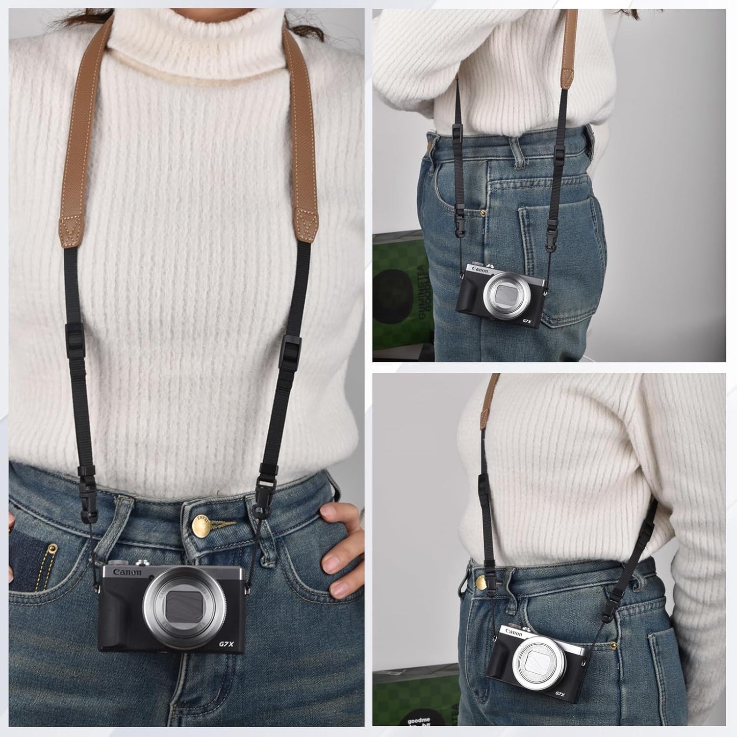 [VOVMOEYA] Camera Strap, Camera Neck Strap for Fujifilm/for Nikon/for Canon/for Sony/for Panasonic Shoulder Strap for G7X MARKIII, Compact Camera, SLR Mirrorless, Digital Camera, Stylish, Cross-body