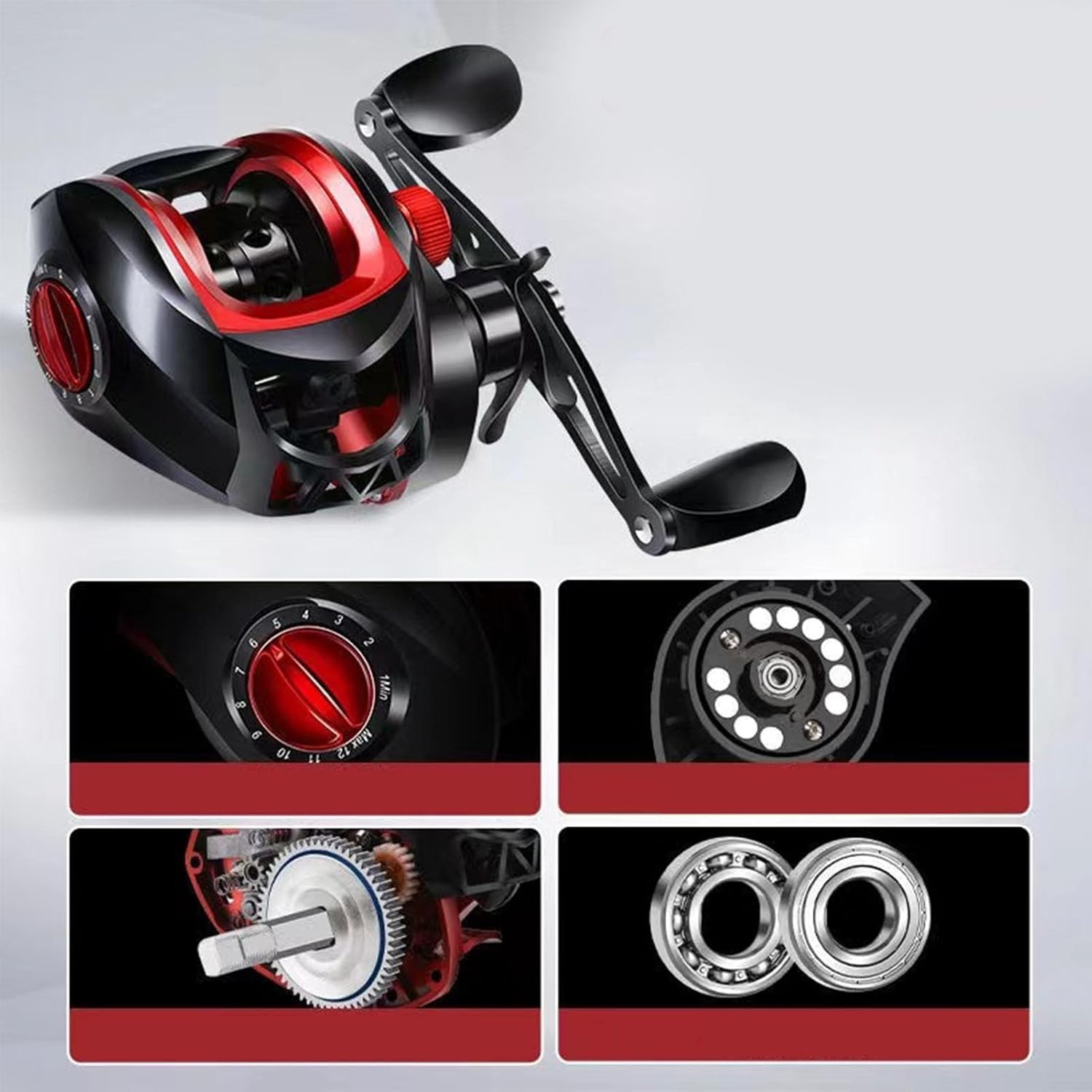 Metal Long Cast Strong Baitcaster Fishing Reel, Explosion-proof Line Function, 7.2:1 Gear Ratio, For Saltwater Freshwater 8kg Braking Force