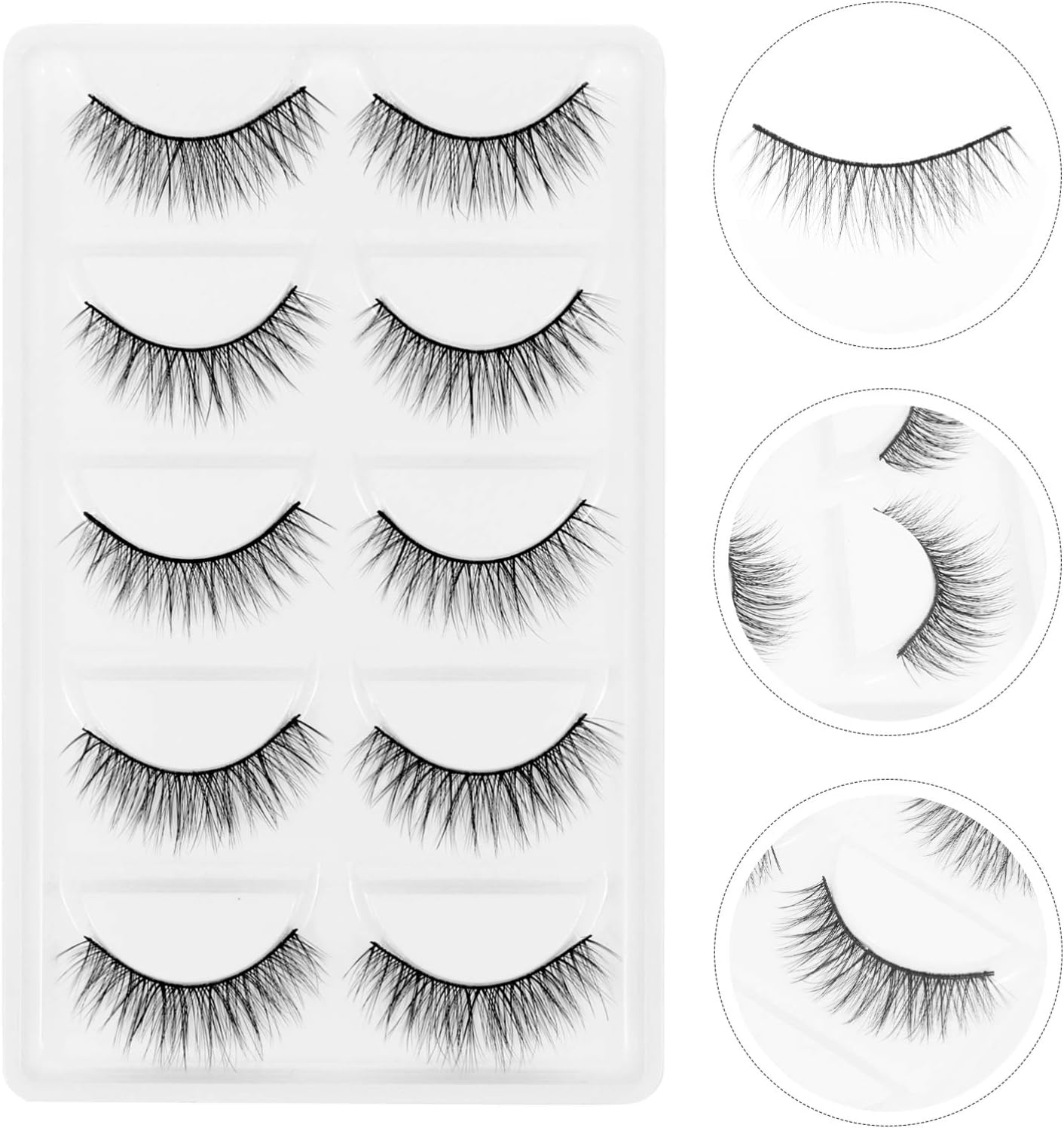 KESYOO False Eyelashes, Popular, Dark Eyelashes, Natural, 3D, Popular, Black, Strong, Natural, Women, 5 Pairs