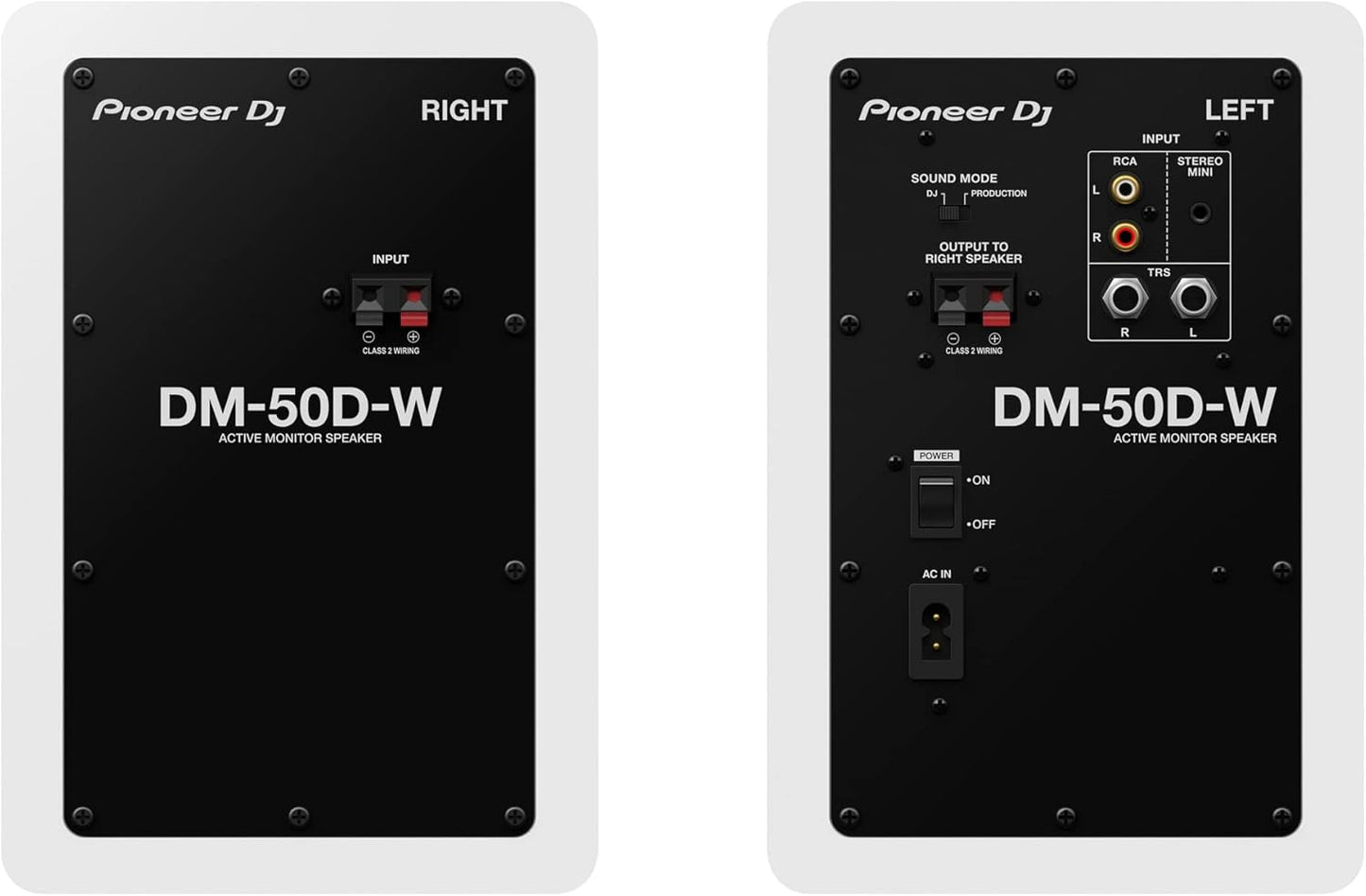 Pioneer DJ 5" 2-Way Active Monitor Speaker DM-50D-W (White) White