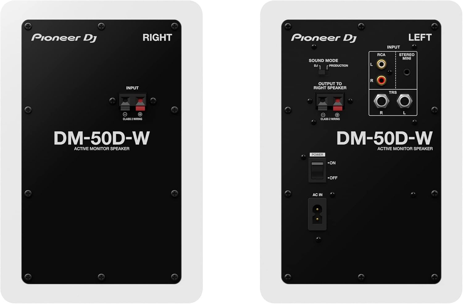 Pioneer DJ 5" 2-Way Active Monitor Speaker DM-50D-W (White) White