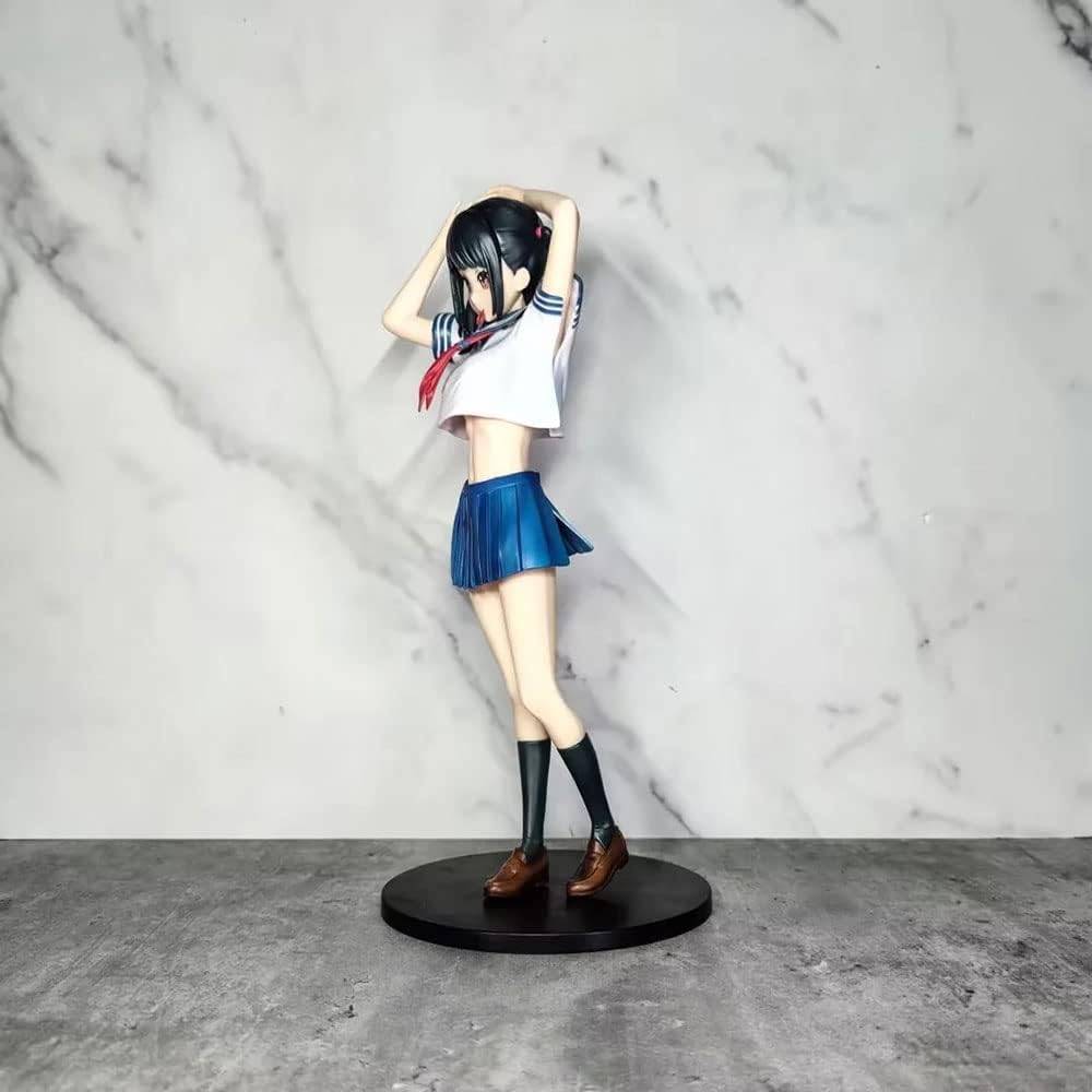 Anime Figure Kantoku Sailor Fukuno no Manaka JK Middle School Service Girl Wife Figure Removable Clothes Cute Double Ponytail Loli Hot Girl Statue Cartoon Character Boxed Toy Model 28cm