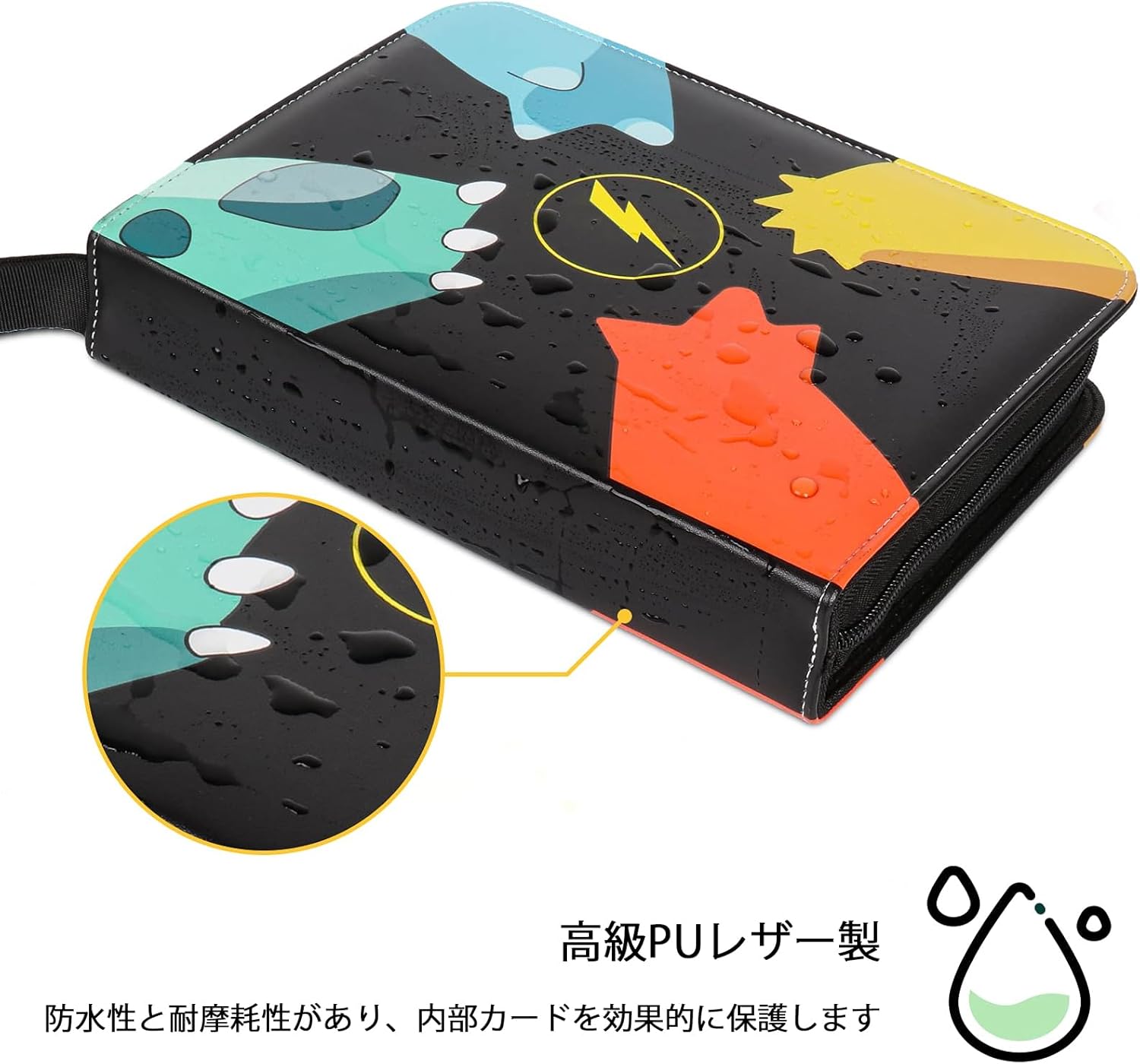 Riatyh Trading Card File, Card Binder, Card File, 4 Pocket Binder, Holds 400 Cards, Popular for Trading Cards and Card Games, Birthday, New Year, Christmas Gift (Blue)