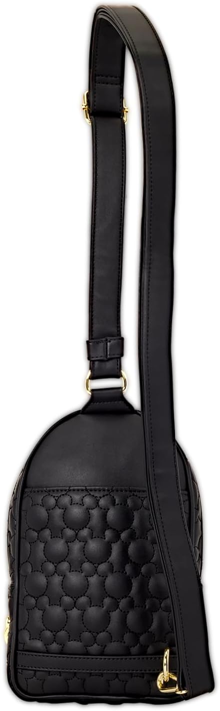 Loungefly Disney Mickey Mouse Sac à bandoulière convertible avec sangle jacquard réglable