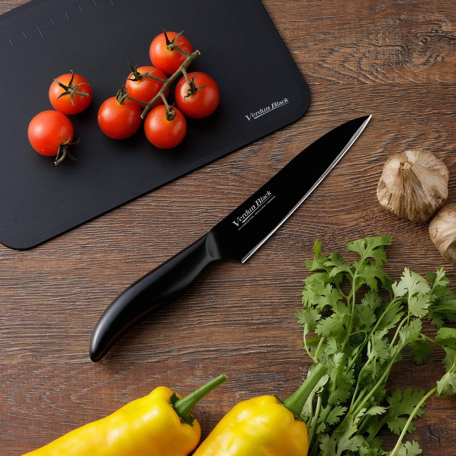 Shimomura Kogyo Verdun Black OVB-103 Petty Knife, 4.9 inches (125 mm), Molybdenum, Vanadium Steel, Dishwasher Safe, Made in Tsubamesanjo, Niigata, Japan