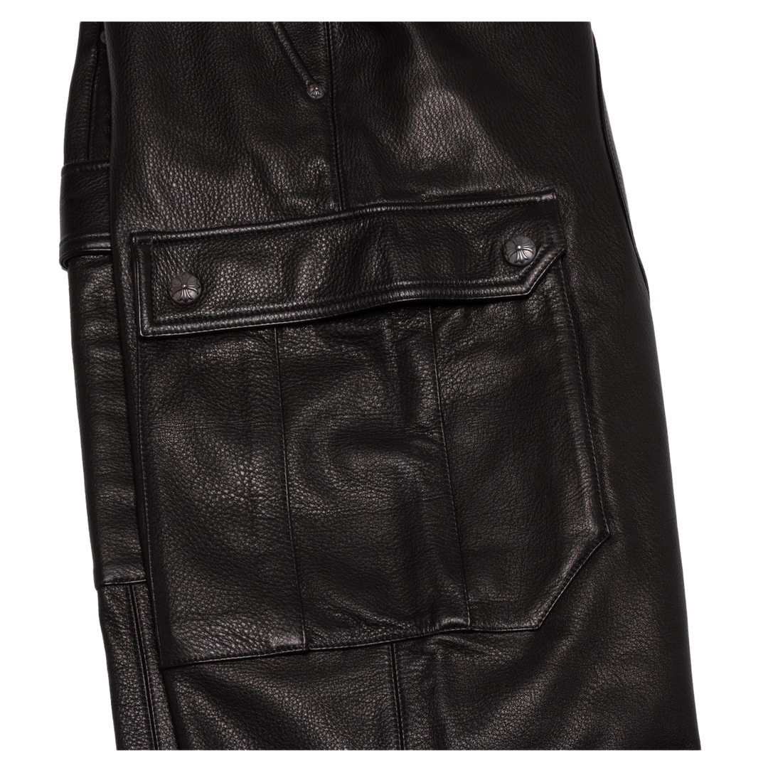 CHROME HEARTS 'DEVIL DOG' LEATHER CARGO PANTS