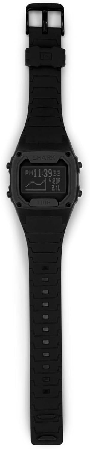 Freestyle Wristwatch, Waterproof to 10 ATM, Surf Watch, Digital Tide Graph, Display, Button Control, Underwater, Surfing, Marine Sports, SHARK CLASSIC TIDE 600, Genuine Imported, Black, NEG, Gift