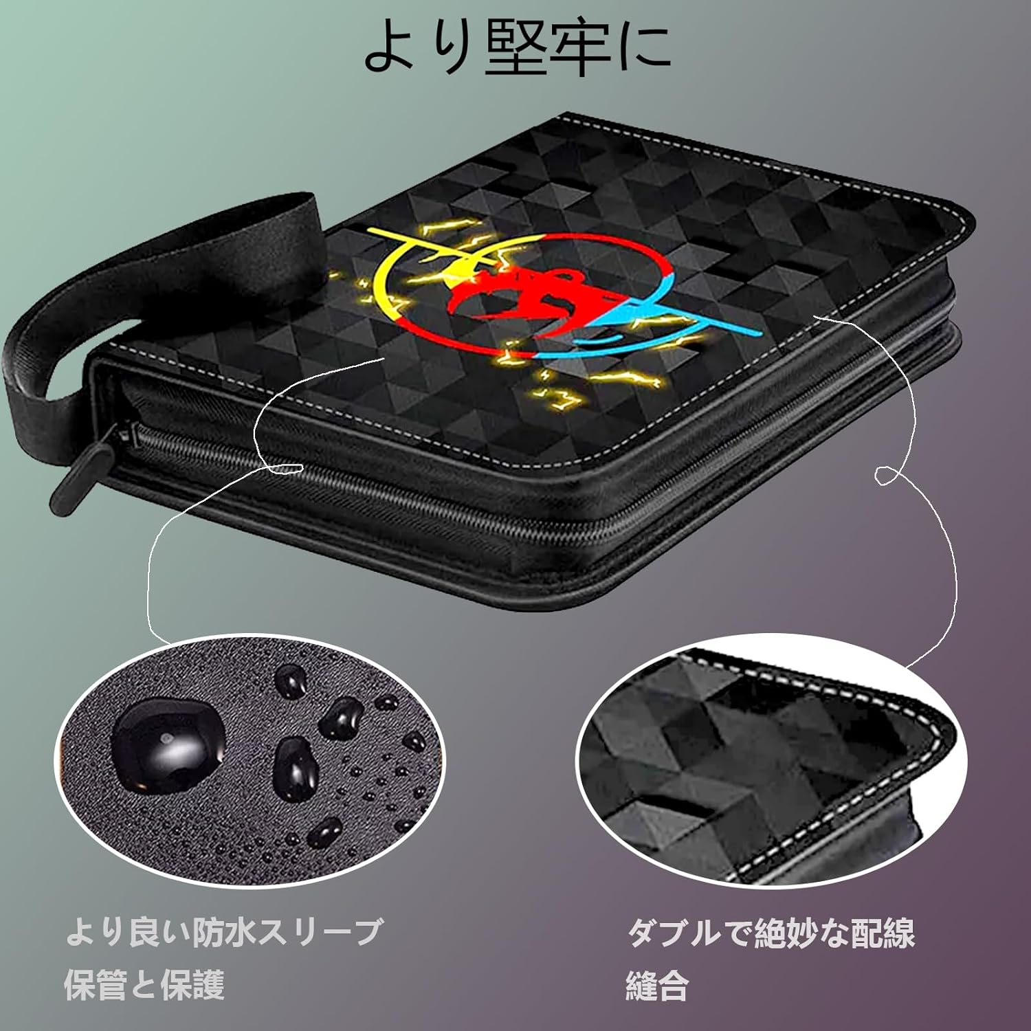 Card File / Binder, 9 Card Pockets per Page x 50 Sheets, Holds 900 Cards Total, PU Surface, Waterproof and Abrasion Resistant Clips, Collecting, Star Cards, Collection Binder, Dragon